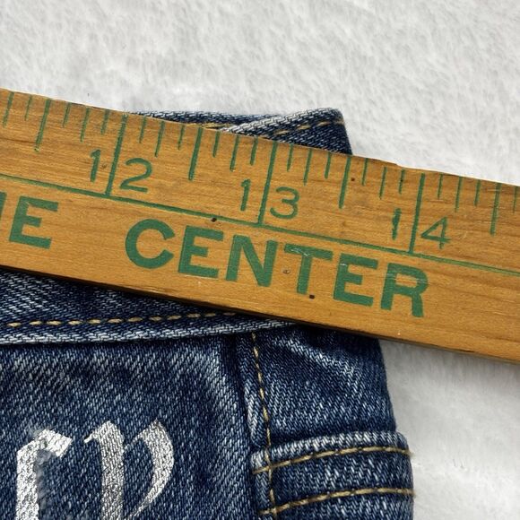 Y2K Juicy Couture Denim Cut Off  Shorts With RARE Silver Metallic Logo Size 27 - Picture 8 of 10